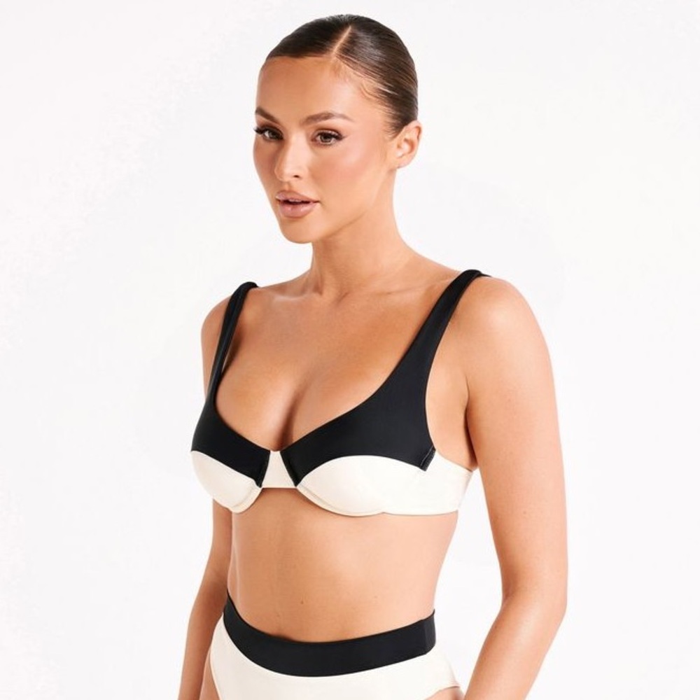 NWT Meshki Dolores Recycled Contrast Bikini Top